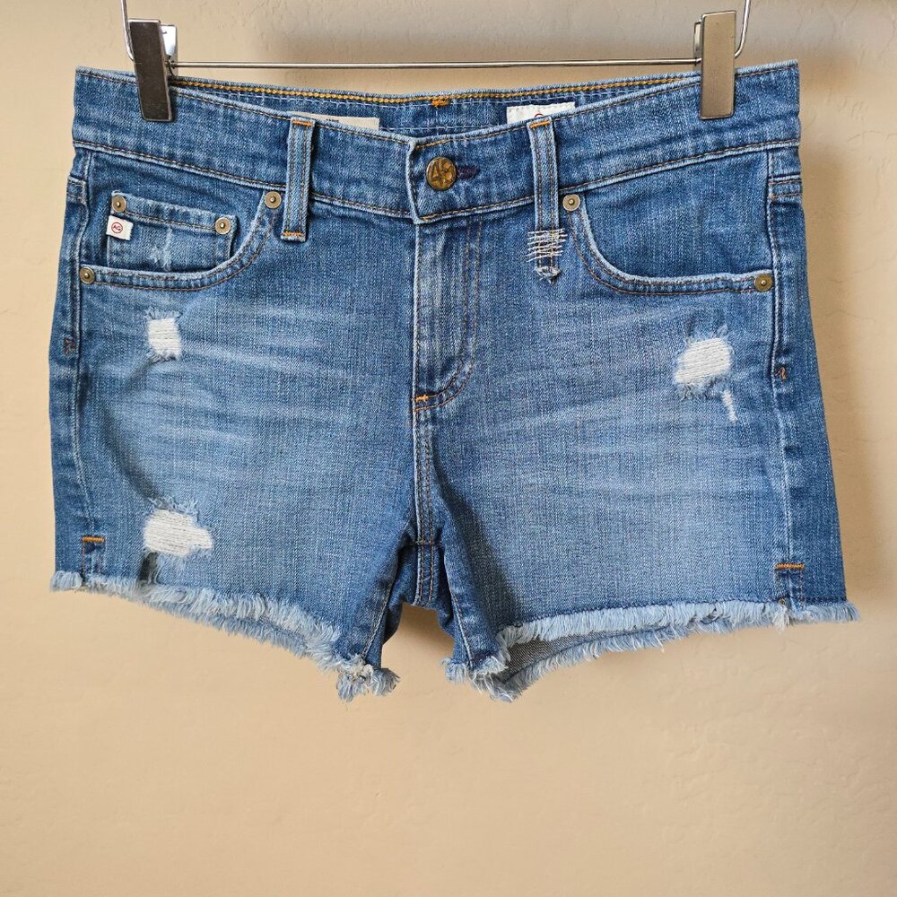 Ag Adriano Goldschmied Jane Frayed Cut Off Distre… - image 2